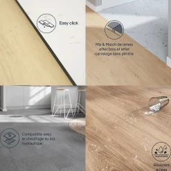 Dalle PVC clipsable Mambo 82x42 cm marbre blanc (vendue au carton)-GoodHome Clearance