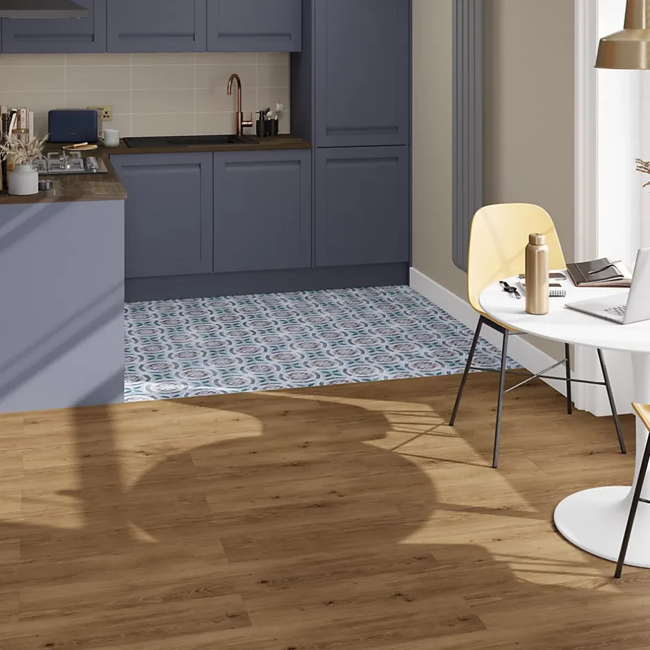 GoodHome Dalle PVC clipsable Mambo 63x32 cm décor carreaux ciment multico (vendue au carton)