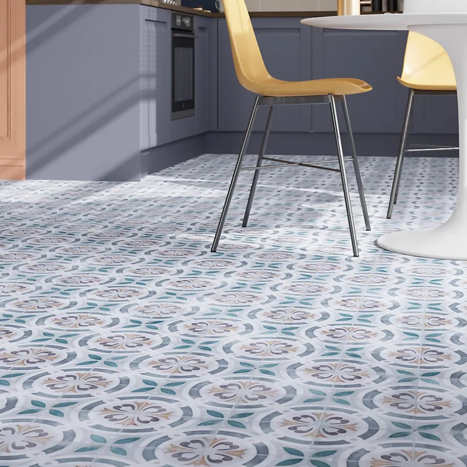 GoodHome Dalle PVC clipsable Mambo 63x32 cm décor carreaux ciment multico (vendue au carton)