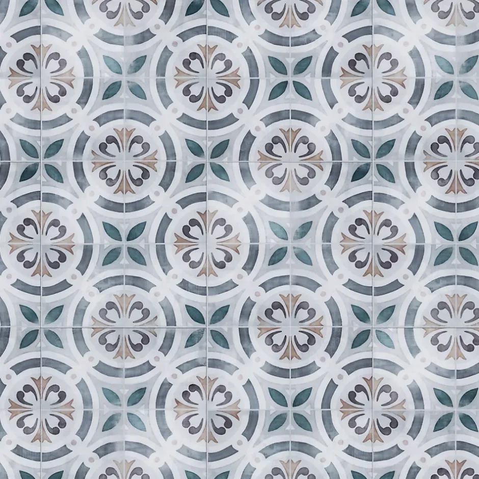 GoodHome Dalle PVC clipsable Mambo 63x32 cm décor carreaux ciment multico (vendue au carton)