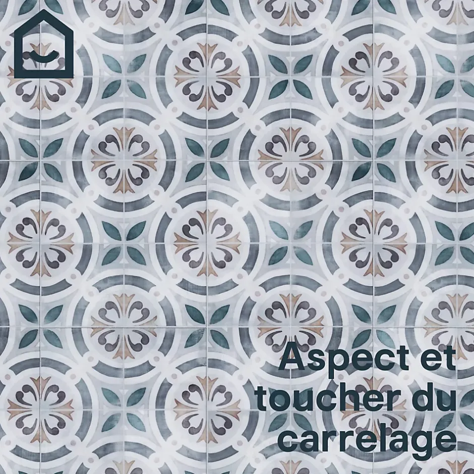 GoodHome Dalle PVC clipsable Mambo 63x32 cm décor carreaux ciment multico (vendue au carton)