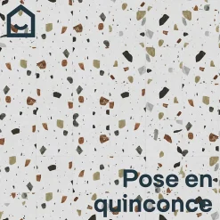 Dalle PVC clipsable Mambo 82x42 cm terrazzo (vendue au carton)-GoodHome Discount