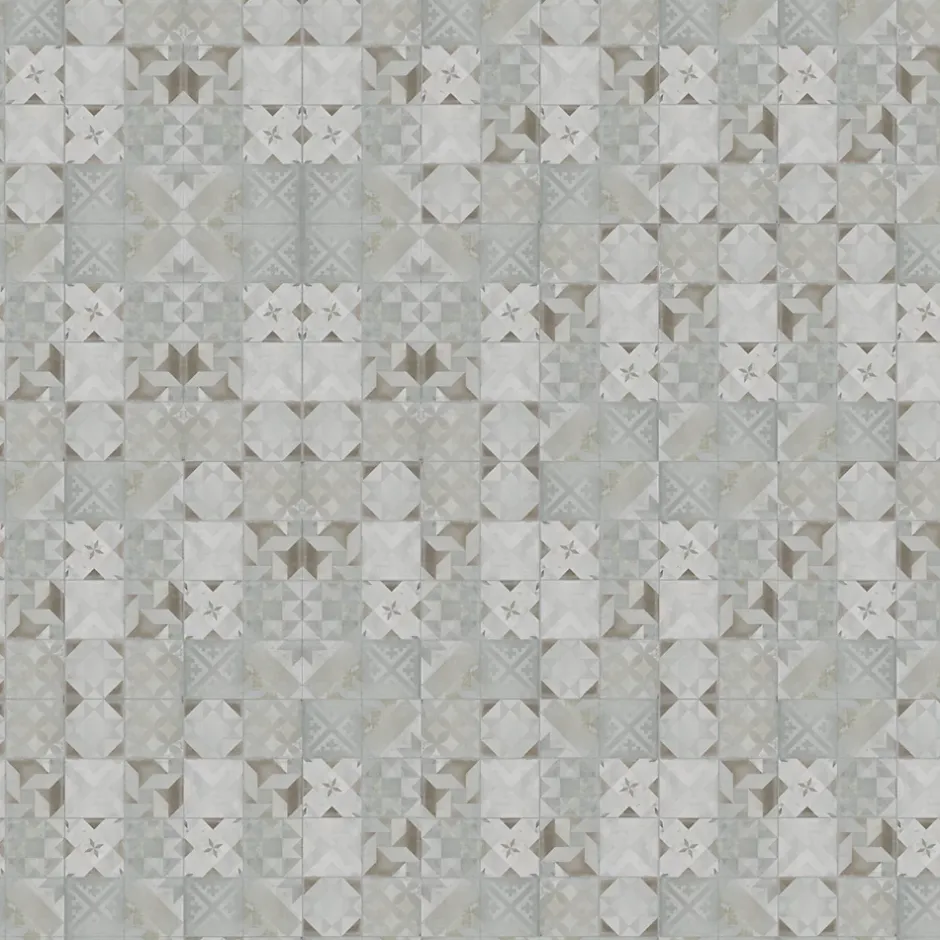 GoodHome Dalle PVC clipsable Mambo 63x32 cm décor carreaux ciment gris (vendue au carton)