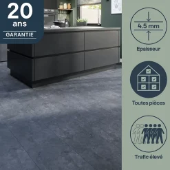 Dalle PVC clipsable Mambo 63x32 cm ardoise (vendue au carton)-GoodHome Sale