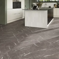 GoodHome Dalle PVC clipsable Mambo 82x42 cm marbre gris (vendue au carton)