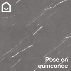 GoodHome Dalle PVC clipsable Mambo 82x42 cm marbre gris (vendue au carton)