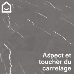 GoodHome Dalle PVC clipsable Mambo 82x42 cm marbre gris (vendue au carton)