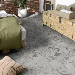 Tarkett Dalle PVC clipsable rigide Ultime Plus - Carreaux de ciment gris - Finition extra mate - Paquet de 2,253 m²