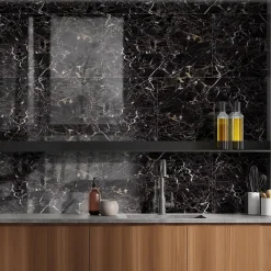 Dumaplast Dalle PVC Dumawall+ Gloss Tavira noir brillant 37,5 x 65 cm