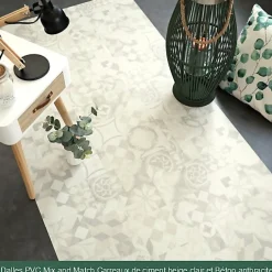 Dalle sol PVC Clipsable Mix and Match - Click 5G - Carreaux de ciment beige clair - Paquet de 1,49 m²-Décoweb Discount