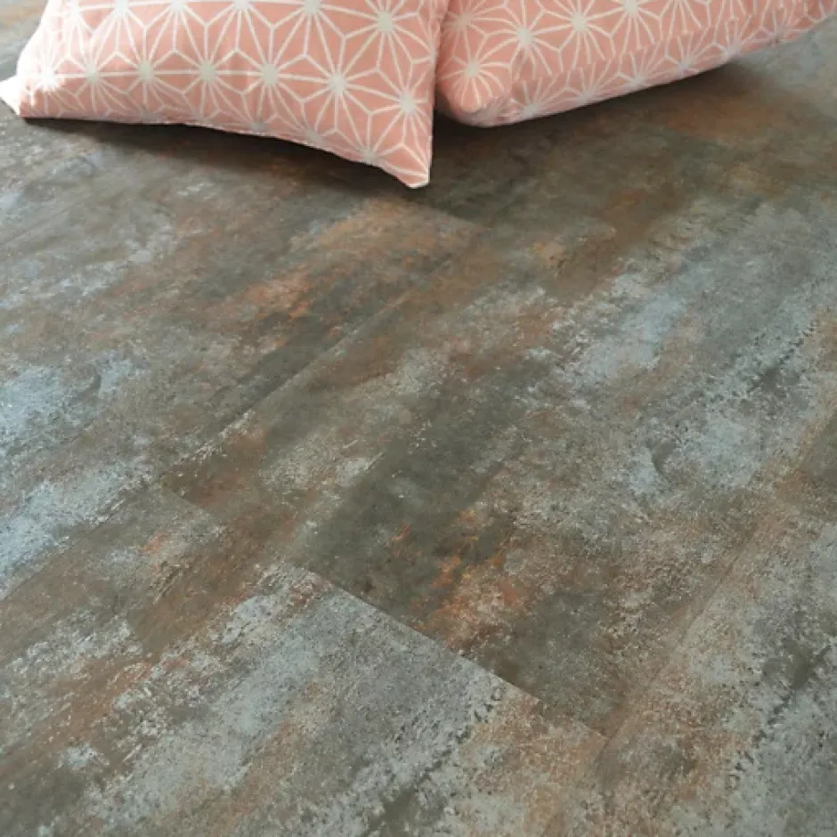 Décoweb Dalle sol PVC Clipsable Mix and Match - Click 5G - Acier vintage - Paquet de 1,49 m²