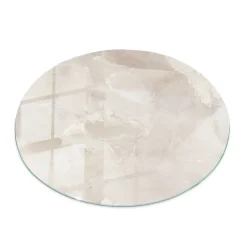 Wallfluent Dessus de table en verre trempé fi60 cm Motif texturé de marbre