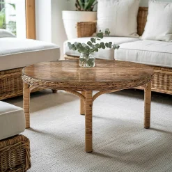 Wallfluent Dessus de table en verre trempé fi60 cm Structure de planches en bois