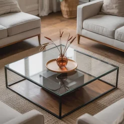 Wallfluent Dessus de table en verre trempé 50x50 cm Transparent