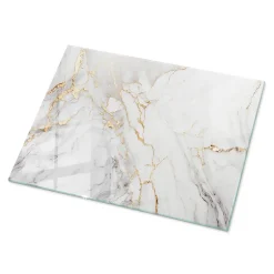 Dessus de table en verre trempé 80x60 cm Marbre élégant avec veines-Wallfluent Hot
