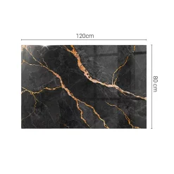 Dessus de table en verre trempé 120x80 cm Motif marbré avec veines-Wallfluent