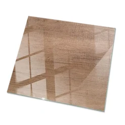 Wallfluent Dessus de table en verre trempé 60x60 cm Motif naturel du bois