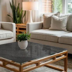 Dessus de table en verre trempé 50x50 cm Texture de pierre naturelle-Wallfluent Outlet