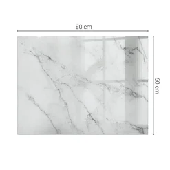 Wallfluent Dessus de table en verre trempé 80x60 cm Motif de surface en marbre