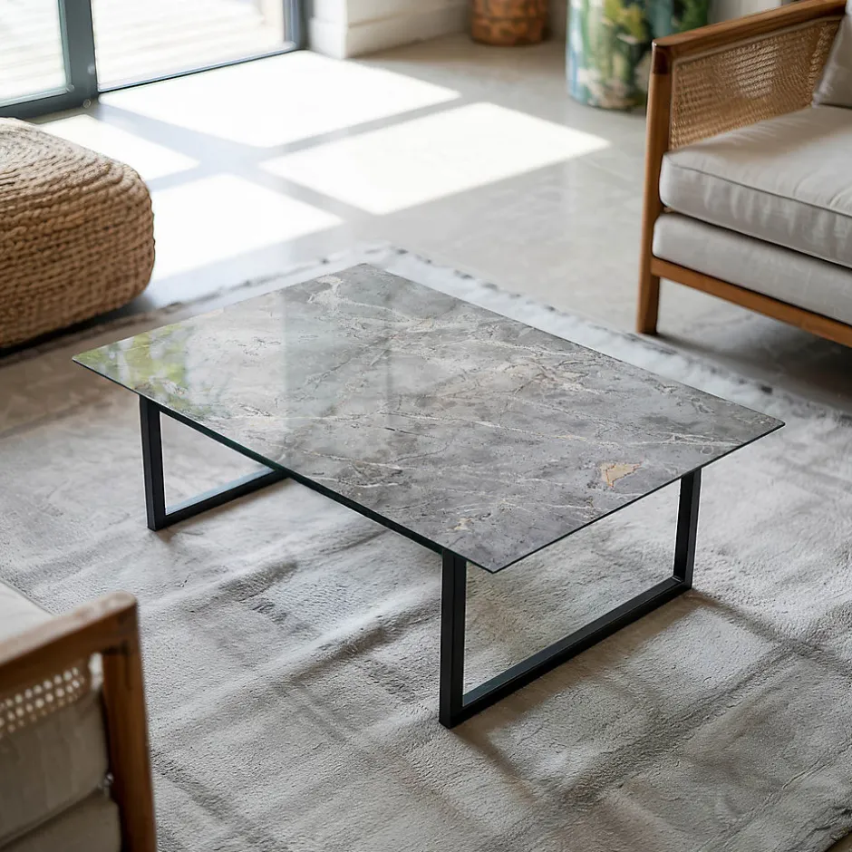 Dessus de table en verre trempé 80x60 cm Motif naturel de marbre-Wallfluent Best