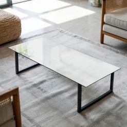 Dessus de table en verre trempé 125x50 cm Couleur blanche lisse-Wallfluent Hot