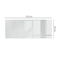 Dessus de table en verre trempé 125x50 cm Couleur blanche lisse-Wallfluent Hot