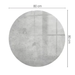 Dessus de table en verre trempé fi80 cm Texture de béton avec fissures-Wallfluent Best