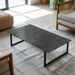 Wallfluent Dessus de table en verre trempé 120x60 cm Texture de pierre naturelle