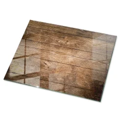Wallfluent Dessus de table en verre trempé 80x60 cm Structure de planches en bois