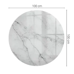 Dessus de table en verre trempé fi100 cm Motif de surface en marbre-Wallfluent