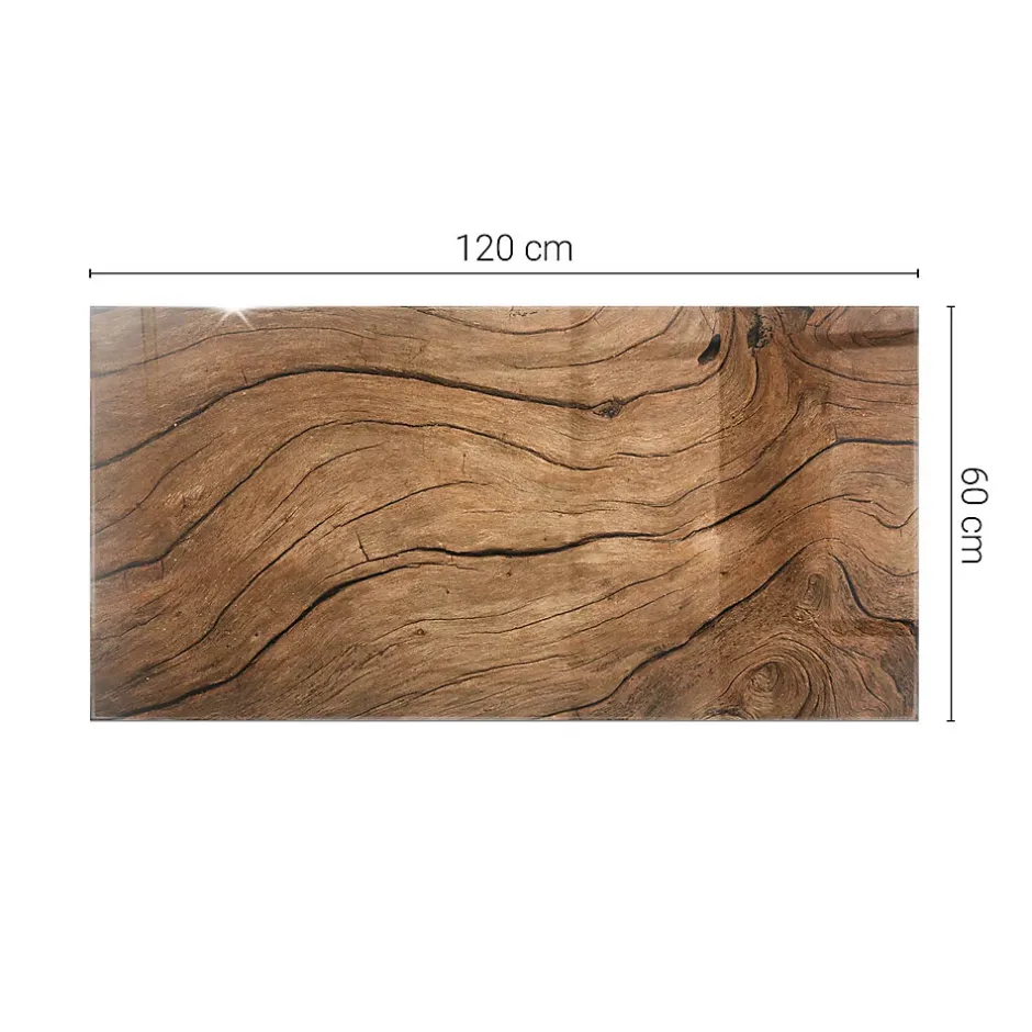 Wallfluent Dessus de table en verre trempé 120x60 cm Motif bois