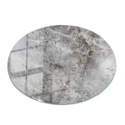 Dessus de table en verre trempé fi80 cm Motif naturel de marbre-Wallfluent Outlet