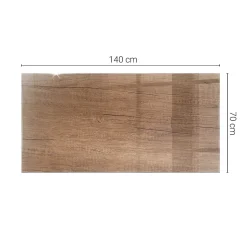 Dessus de table en verre trempé 140x70 cm Motif naturel du bois-Wallfluent New