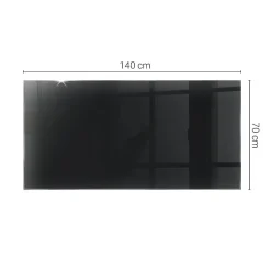 Wallfluent Dessus de table en verre trempé 140x70 cm Couleur noire lisse