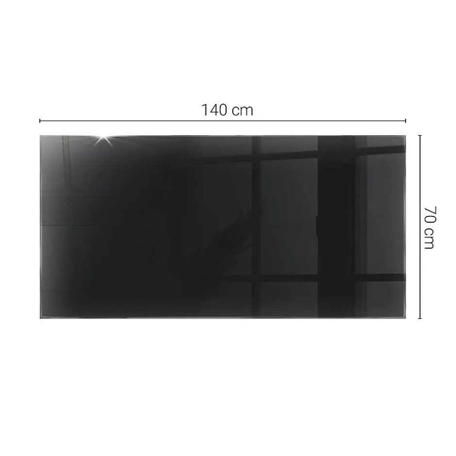 Wallfluent Dessus de table en verre trempé 140x70 cm Couleur noire lisse