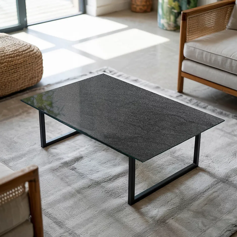 Dessus de table en verre trempé 100x70 cm Texture de pierre naturelle-Wallfluent Clearance