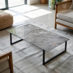 Dessus de table en verre trempé 140x70 cm Motif naturel de marbre-Wallfluent Discount