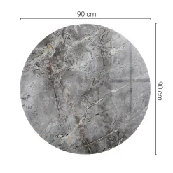 Dessus de table en verre trempé fi90 cm Motif naturel de marbre-Wallfluent