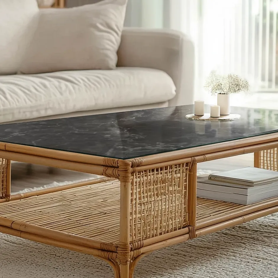 Dessus de table en verre trempé 120x80 cm Motif de marbre veiné-Wallfluent New