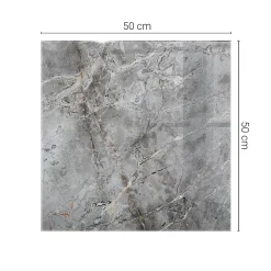 Wallfluent Dessus de table en verre trempé 50x50 cm Motif naturel de marbre