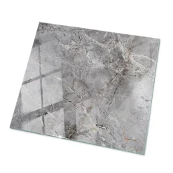 Wallfluent Dessus de table en verre trempé 60x60 cm Motif naturel de marbre