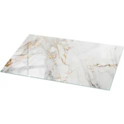 Wallfluent Dessus de table en verre trempé 120x60 cm Marbre élégant avec veines