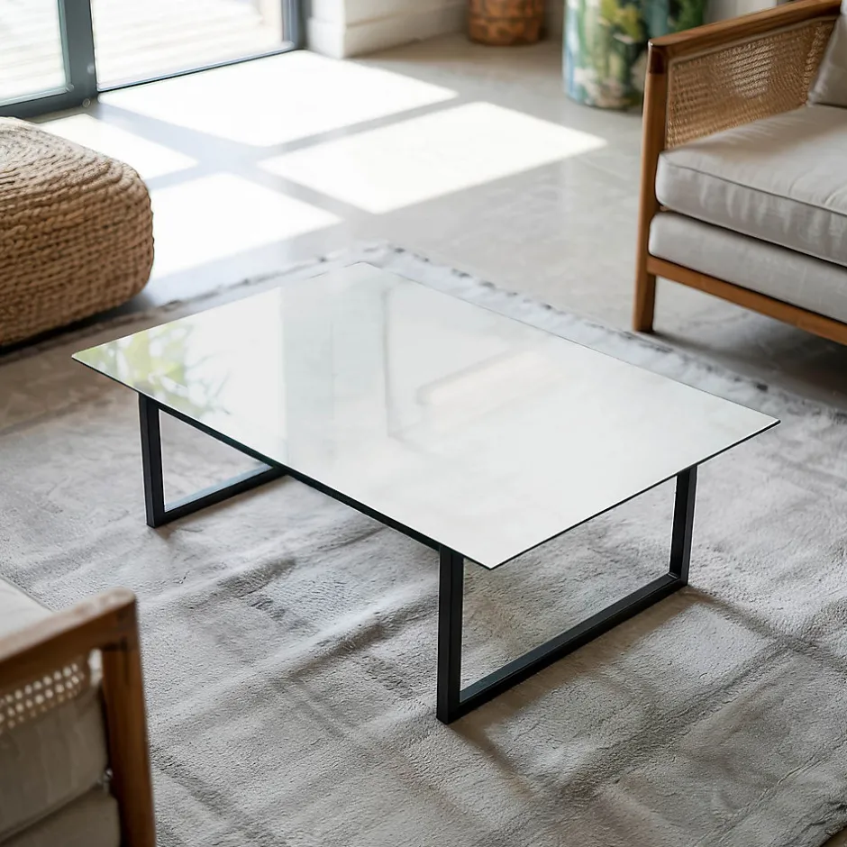 Dessus de table en verre trempé 80x60 cm Couleur blanche lisse-Wallfluent Hot