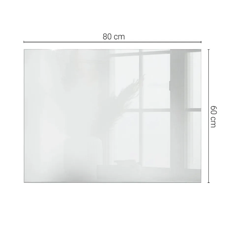 Dessus de table en verre trempé 80x60 cm Couleur blanche lisse-Wallfluent Hot