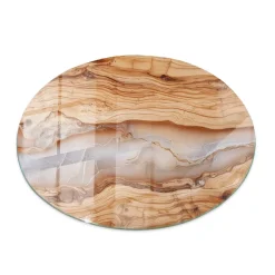 Dessus de table en verre trempé fi70 cm Bois naturel avec résine-Wallfluent Sale