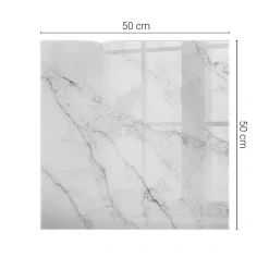 Dessus de table en verre trempé 50x50 cm Motif de surface en marbre-Wallfluent Clearance