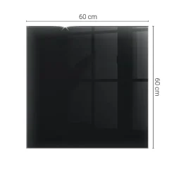 Wallfluent Dessus de table en verre trempé 60x60 cm Couleur noire lisse