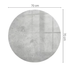 Dessus de table en verre trempé fi70 cm Texture de béton avec fissures-Wallfluent New