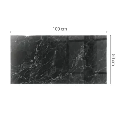 Dessus de table en verre trempé 100x50 cm Motif de marbre veiné-Wallfluent Sale