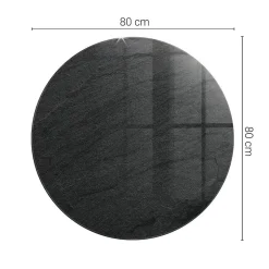 Dessus de table en verre trempé fi80 cm Texture de pierre naturelle-Wallfluent Hot